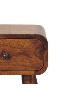 Table de chevet Avora Mini finition châtaigne avec 1 tiroir
