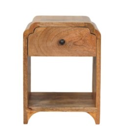 Table de chevet Newton Mini aspect chêne avec tiroir et étagère ouverte