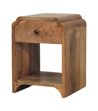 Table de chevet Newton Mini aspect chêne avec tiroir et étagère ouverte