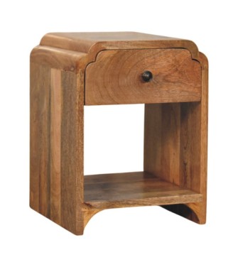 Table de chevet Newton Mini aspect chêne avec tiroir et étagère ouverte