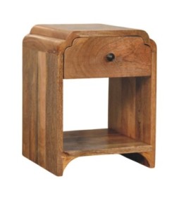 Table de chevet Newton Mini aspect chêne avec tiroir et étagère ouverte