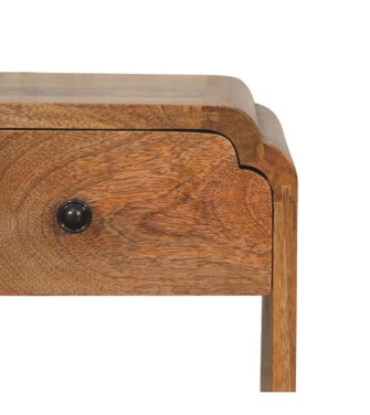 Table de chevet Newton Mini aspect chêne avec tiroir et étagère ouverte