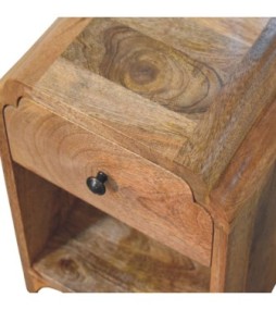 Table de chevet Newton Mini aspect chêne avec tiroir et étagère ouverte
