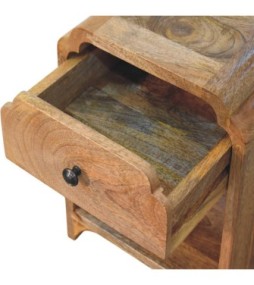Table de chevet Newton Mini aspect chêne avec tiroir et étagère ouverte