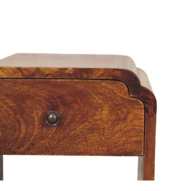 Table de chevet Newton Mini avec tiroir et étagère ouverte - finition châtaigne