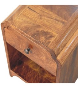 Table de chevet Newton Mini avec tiroir et étagère ouverte - finition châtaigne