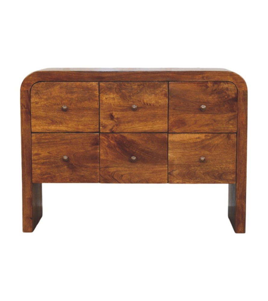 Darcy 3 over 3 Drawer Chest in Chestnut Finish