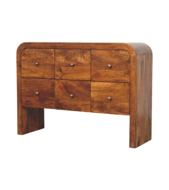Darcy 3 over 3 Drawer Chest in Chestnut Finish