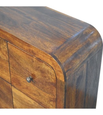 Darcy 3 over 3 Drawer Chest in Chestnut Finish