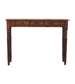 Turned Legs 3 Drawer Chestnut Console