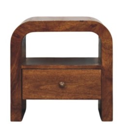 Table de chevet Darcy couleur châtaigne avec tiroir et étagère ouverte