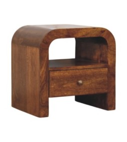 Table de chevet Darcy couleur châtaigne avec tiroir et étagère ouverte