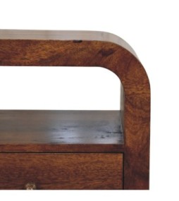 Table de chevet Darcy couleur châtaigne avec tiroir et étagère ouverte