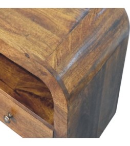 Table de chevet Darcy couleur châtaigne avec tiroir et étagère ouverte