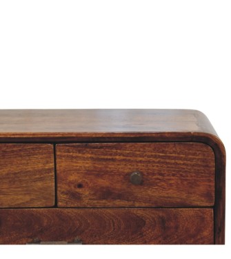 Table de chevet Avora à 3 tiroirs couleur finition châtaigne
