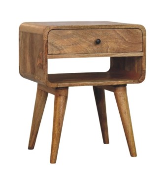 Table de chevet Avora aspect chêne avec tiroir et fente ouverte
