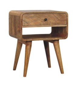 Table de chevet Avora aspect chêne avec tiroir et fente ouverte