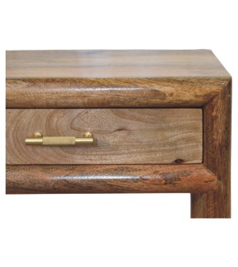 Table de chevet Regency aspect chêne tissé avec tiroir