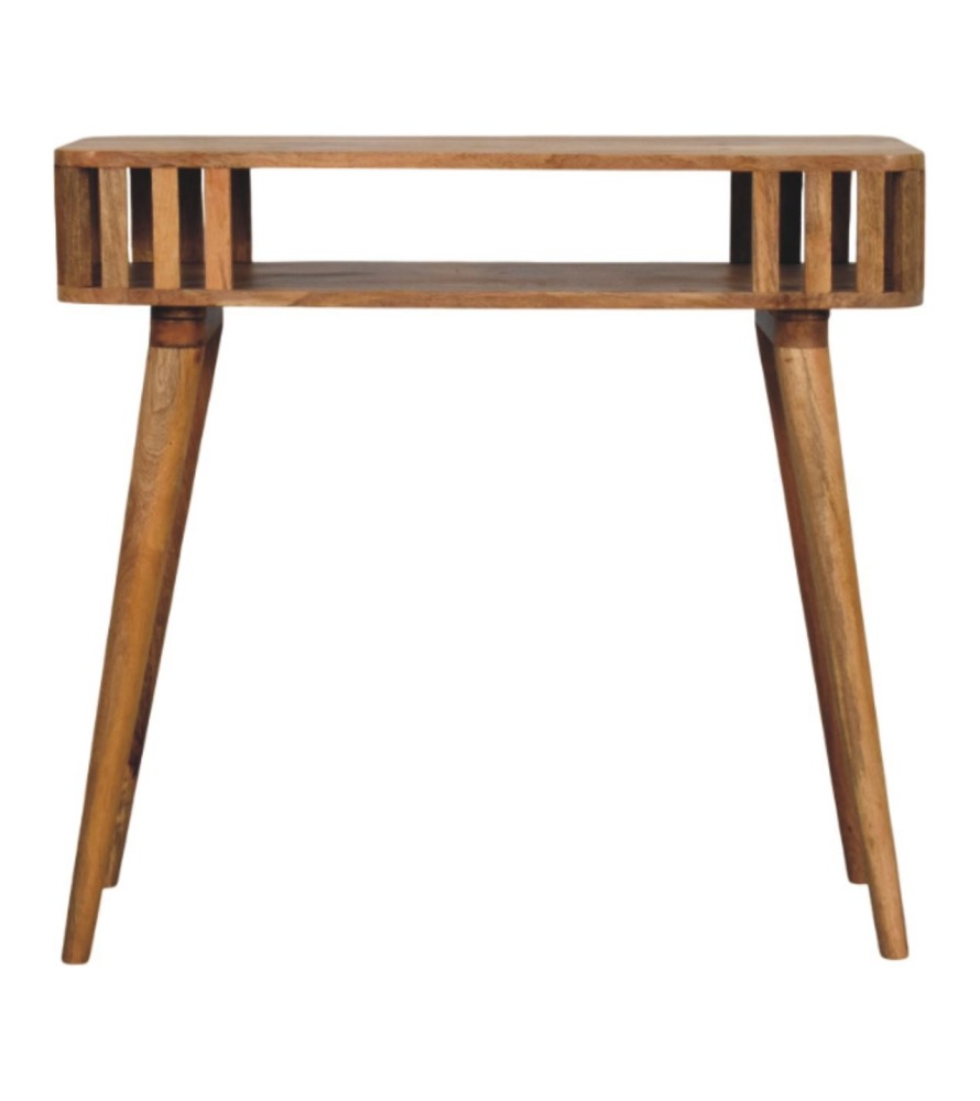 Slatted Oak-ish Console