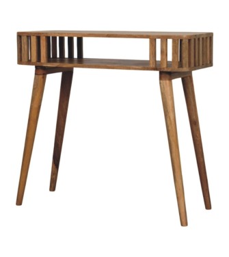 Slatted Oak-ish Console
