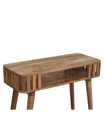 Slatted Oak-ish Console