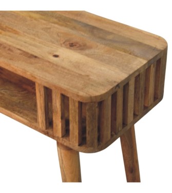 Slatted Oak-ish Console