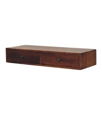 Lunar 2 Drawer Chestnut Wall Mounted Console