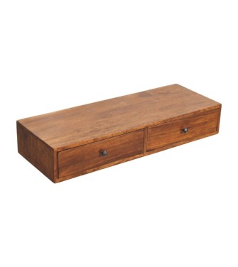 Lunar 2 Drawer Chestnut Wall Mounted Console