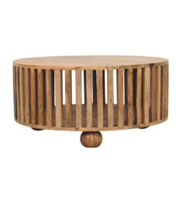 Slatted Round Oak-ish Coffee Table