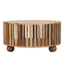 Slatted Round Oak-ish Coffee Table