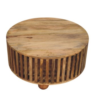 Slatted Round Oak-ish Coffee Table