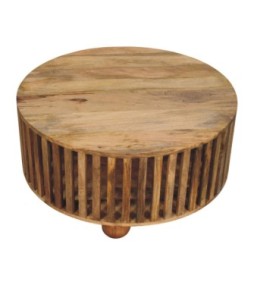 Slatted Round Oak-ish Coffee Table