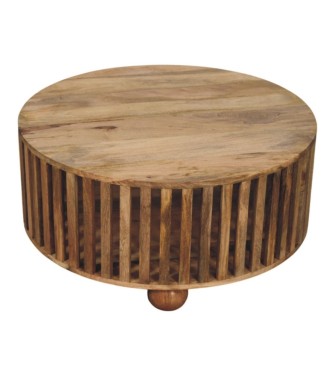 Slatted Round Oak-ish Coffee Table