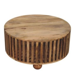 Slatted Round Oak-ish Coffee Table