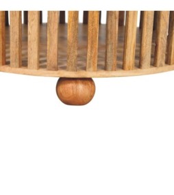Slatted Round Oak-ish Coffee Table