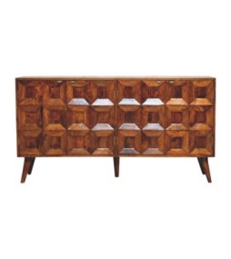 Buffet Solis sculpté à 4 portes finition châtaigne
