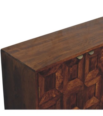Buffet Solis sculpté à 4 portes finition châtaigne