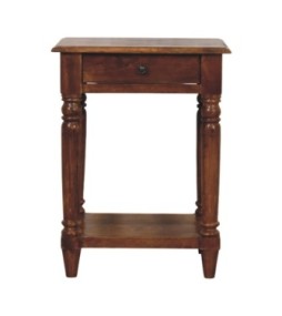 Turned Legs Chestnut 1 Drawer Side Table