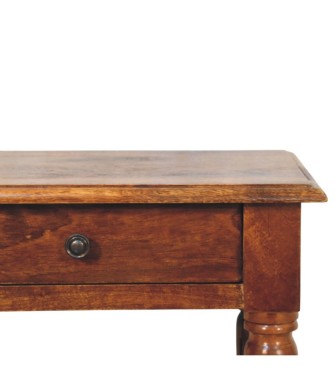 Turned Legs Chestnut 1 Drawer Side Table