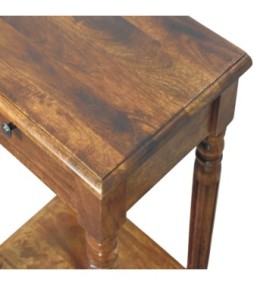 Turned Legs Chestnut 1 Drawer Side Table
