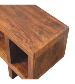 Meuble TV Orion finition châtaigne incurvé
