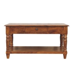 Turned Legs Chestnut 2 Drawer Coffee Table
