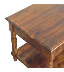 Turned Legs Chestnut 2 Drawer Coffee Table