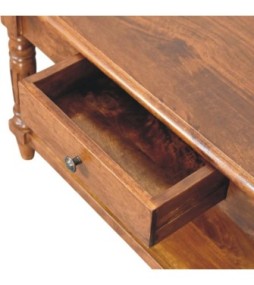 Turned Legs Chestnut 2 Drawer Coffee Table