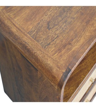 Table de chevet Larissa à 2 tiroirs, couleur châtaigne