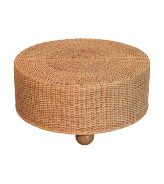 Regency Round Woven Coffee Table with Ball Feet