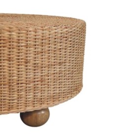 Regency Round Woven Coffee Table with Ball Feet
