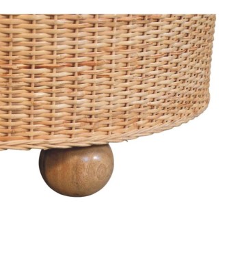 Regency Round Woven Coffee Table with Ball Feet