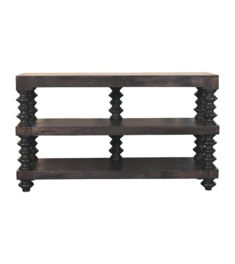 Spindle Shelf Console in Carbon Ash