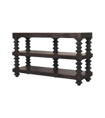 Spindle Shelf Console in Carbon Ash